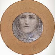 Fernand Khnopff Brown eyes and a Blue Flower oil painting reproduction